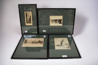 A collection of late 19th century etchings of London by W. Hawksworth, together with other