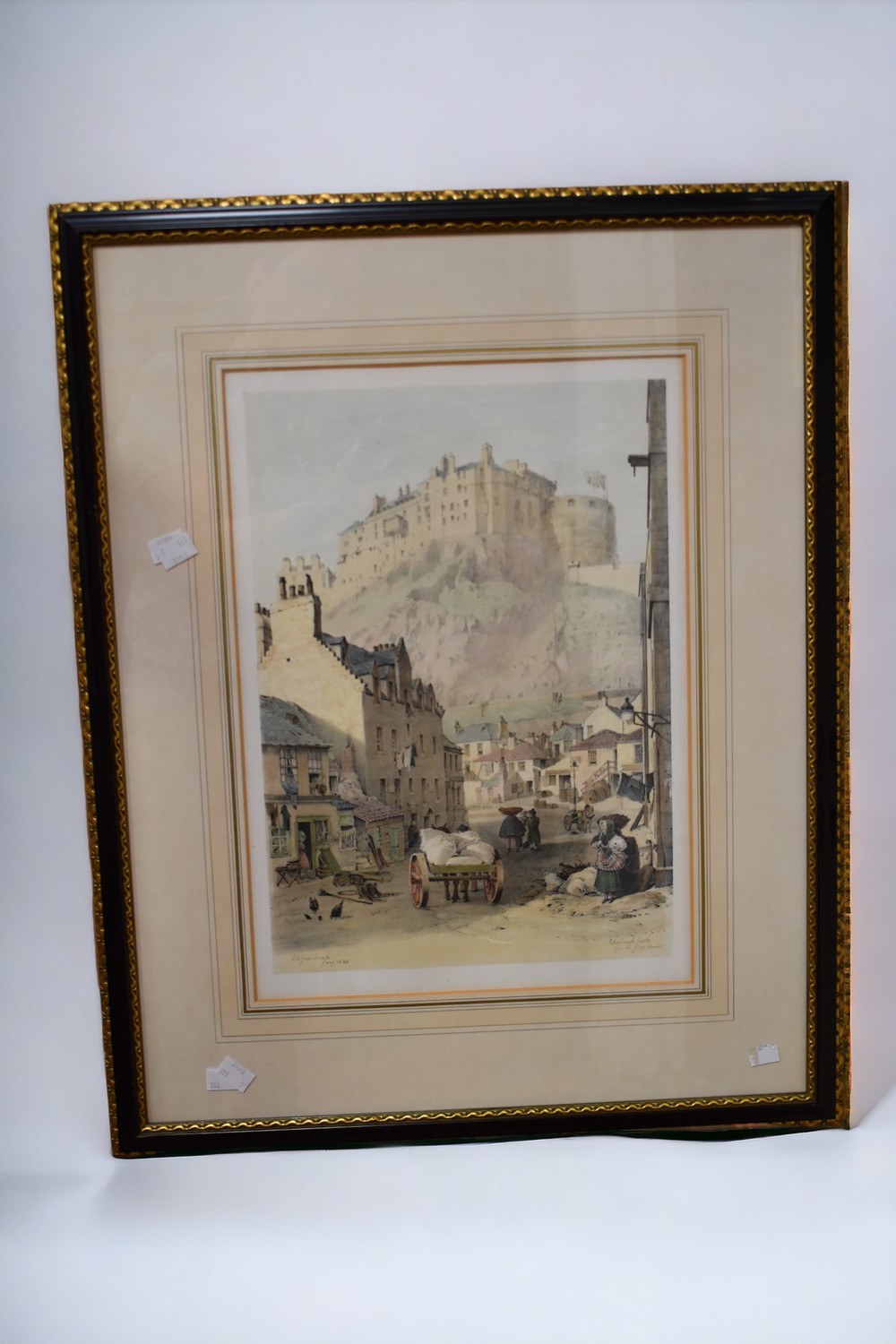 Two prints of Edinburgh in black and gilt frames - Bild 2 aus 2