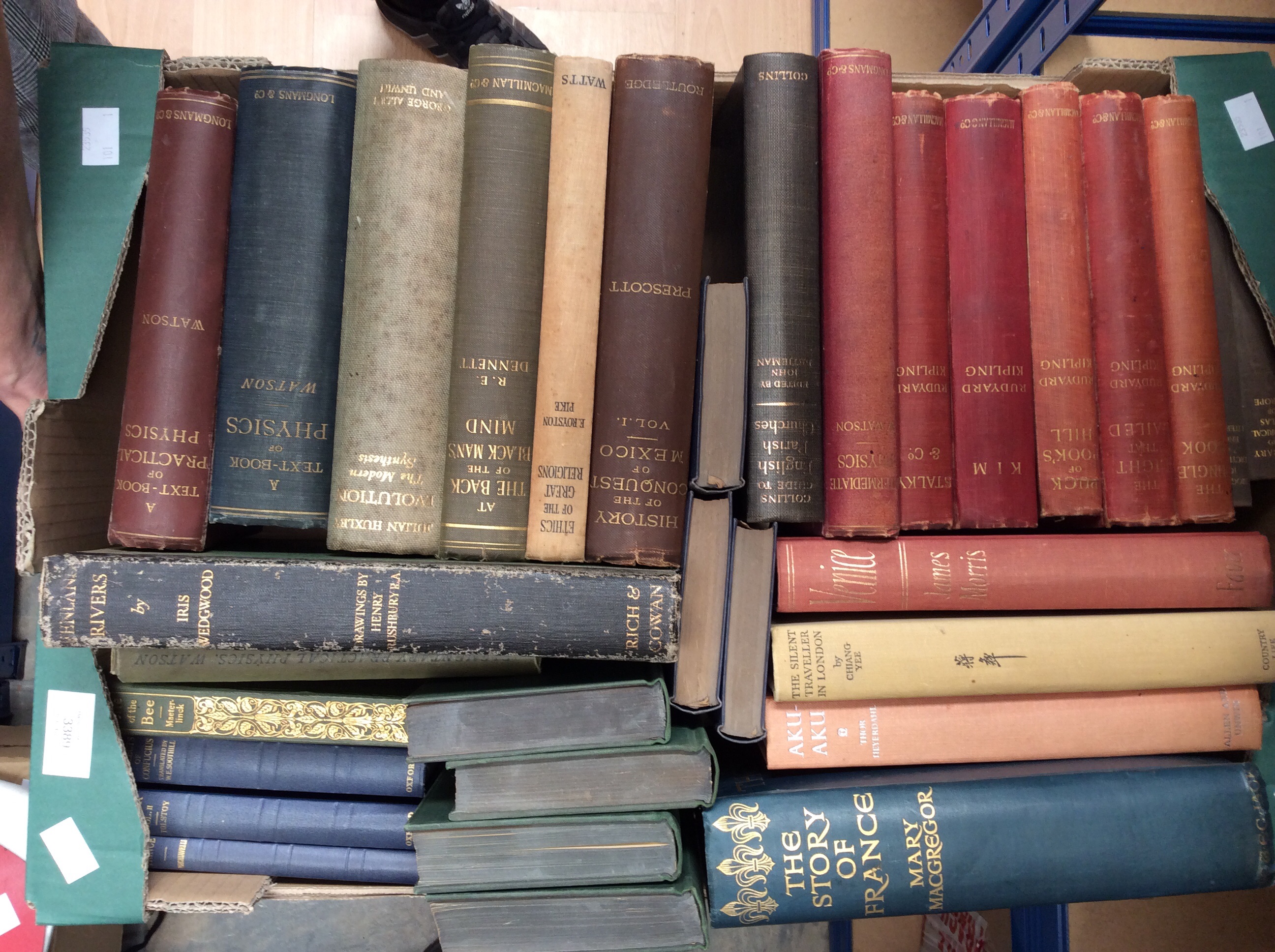 A collection of early to mid 20th Century books to include Rudyard Kipling, Physics and novels etc.