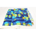 A large remnant in 100% cotton by Tibor of Stratford in the 1970s, the abstract pattern is in a