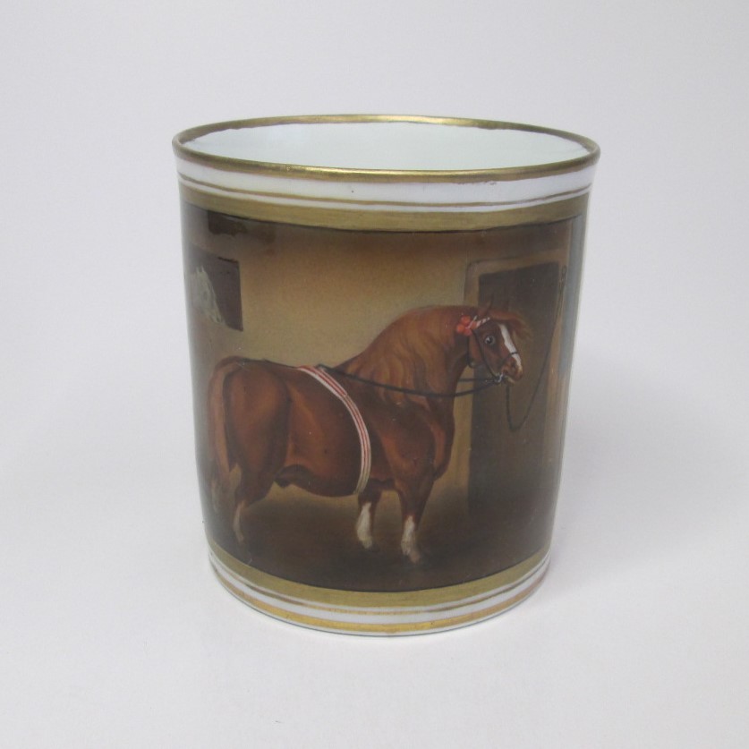 A Chamberlain Worcester tankard painted with Captain by the Lincolnshire Dumpling, c.1820, size 10cm