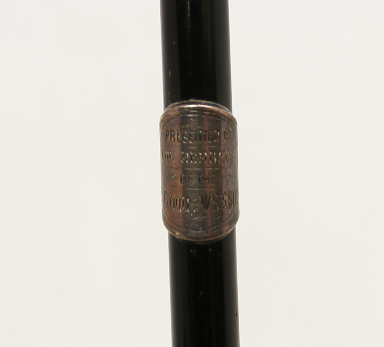 Two early 20th Century conductors sticks, police sticks and a Bakelite cigarette box. - Image 5 of 6
