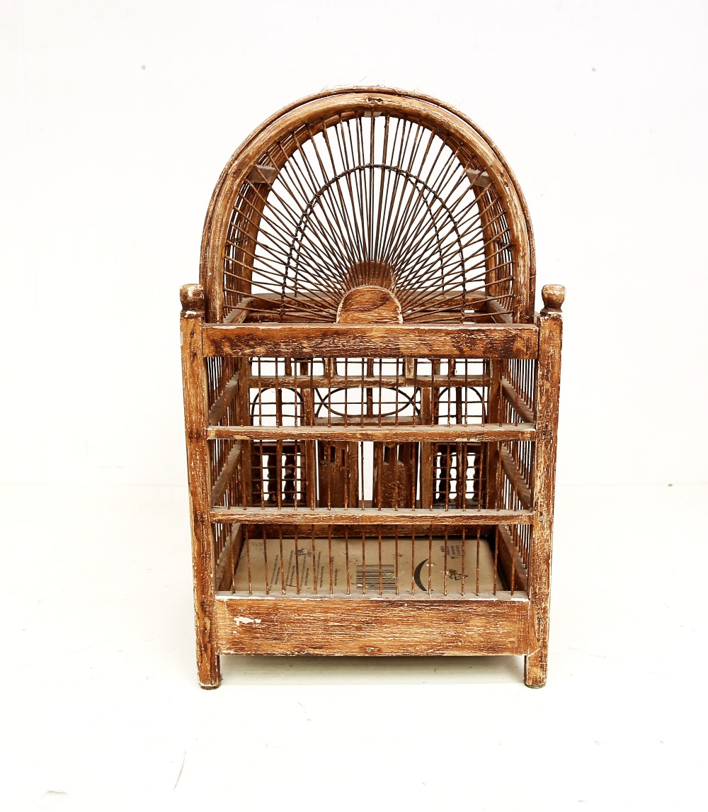 An early to mid 20th Century wooden French bird cage. - Image 3 of 5