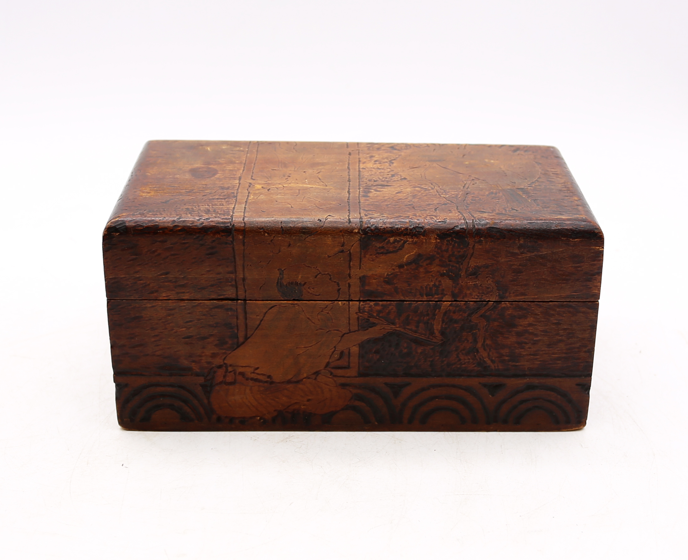 Three mahogany 19th Century trinket boxes. - Bild 4 aus 8