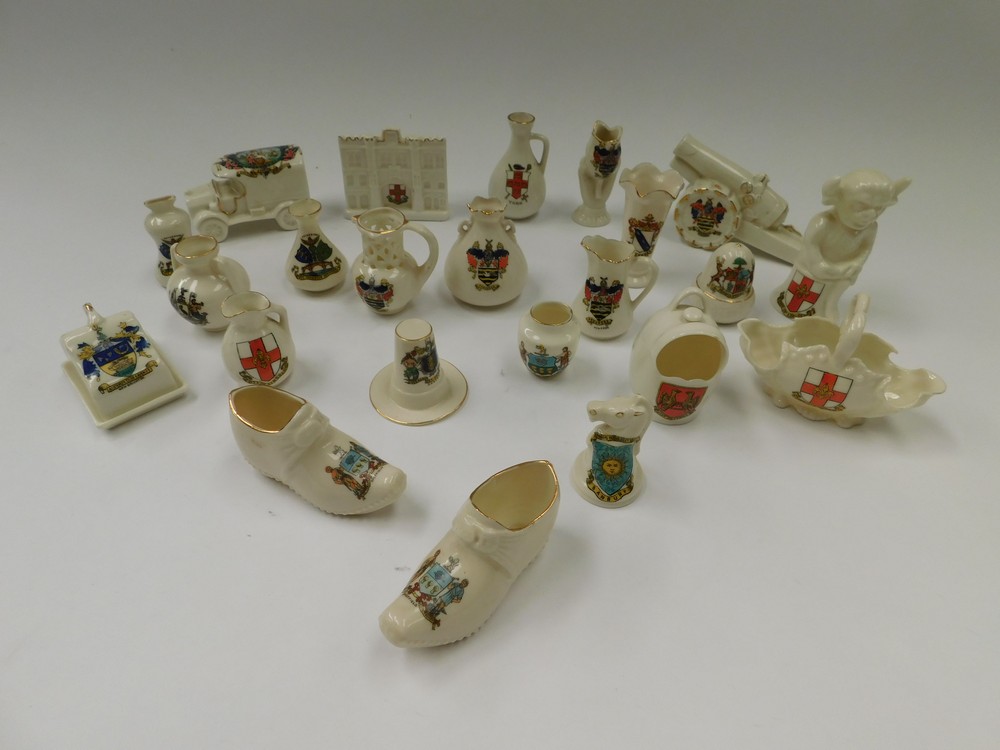 A collection of mixed factory crested ware, to include a 1924 Wembley British Empire Exhibition, a