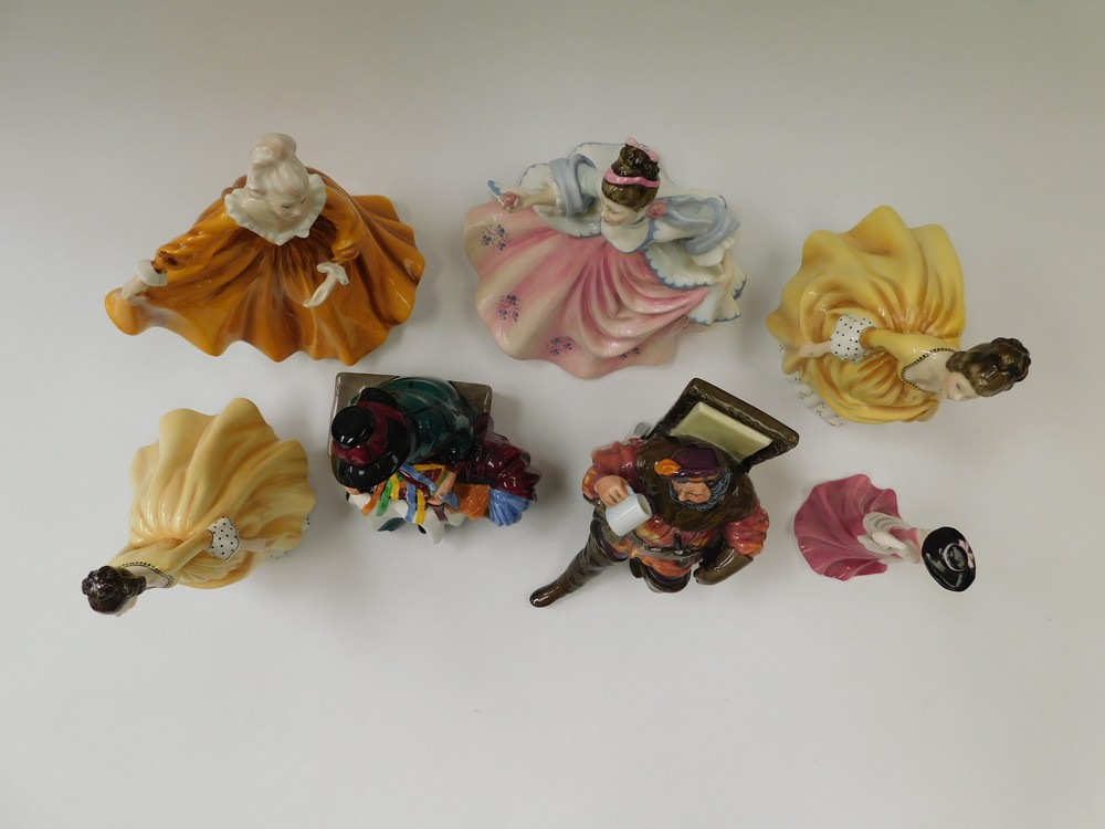 A small collection of Royal Doulton figurines to include; Rebecca (dated 1979), Silks and Ribbons - Image 2 of 4