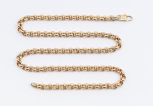 A 9ct gold belcher link chain, width approx 4mm, length approx 46cm, weight approx 35.9gms