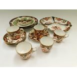 Four Royal Crown Derby Old Imari cups and saucers, a pin dish, a cup and saucer, 3 plates and a