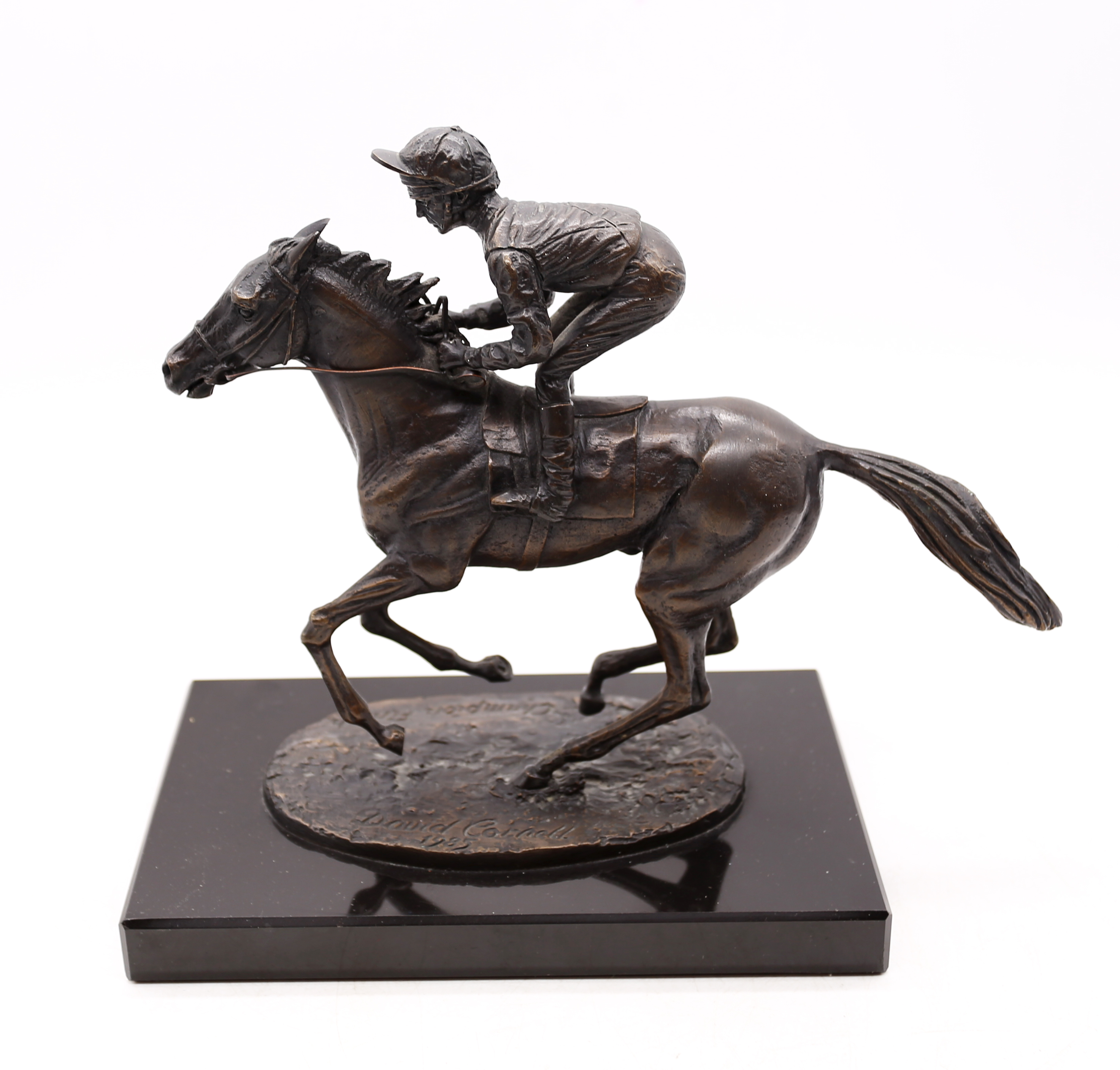 A limited edition David Cornell 1985 bronze sculpture of Lester Piggott on 'Champion Finish'. - Image 2 of 6