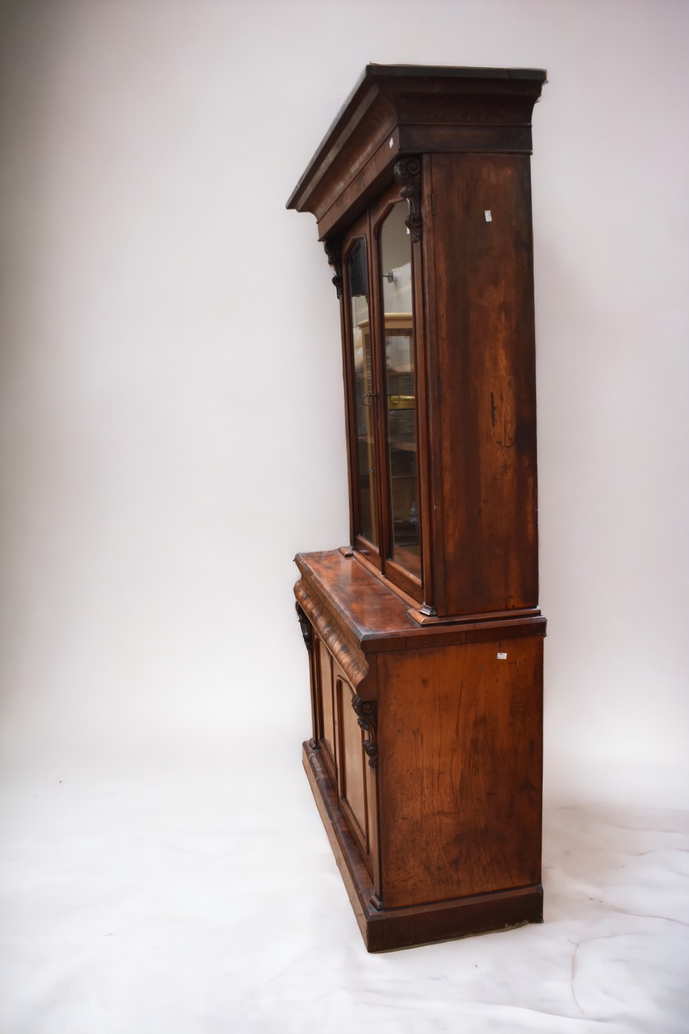 A Victorian glazed display cabinet of two glazed doors above a single drawer and two further - Image 2 of 5