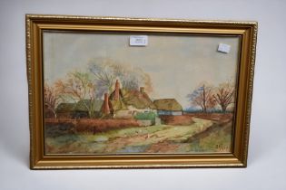 Three framed early 20th Century watercolours of The British countryside, all signed.