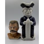 Character toby jug by Francis Carruthers Gould for Wilkinson pottery "shell out" along with