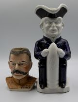 Character toby jug by Francis Carruthers Gould for Wilkinson pottery "shell out" along with