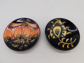 A rare Moorcroft Peacock Feather design Coaster , one of only 2 made, Produced exclusively for the