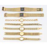 A collection of seven gold plated watches including ladies and gents Sekonda, Swiss Emperor,