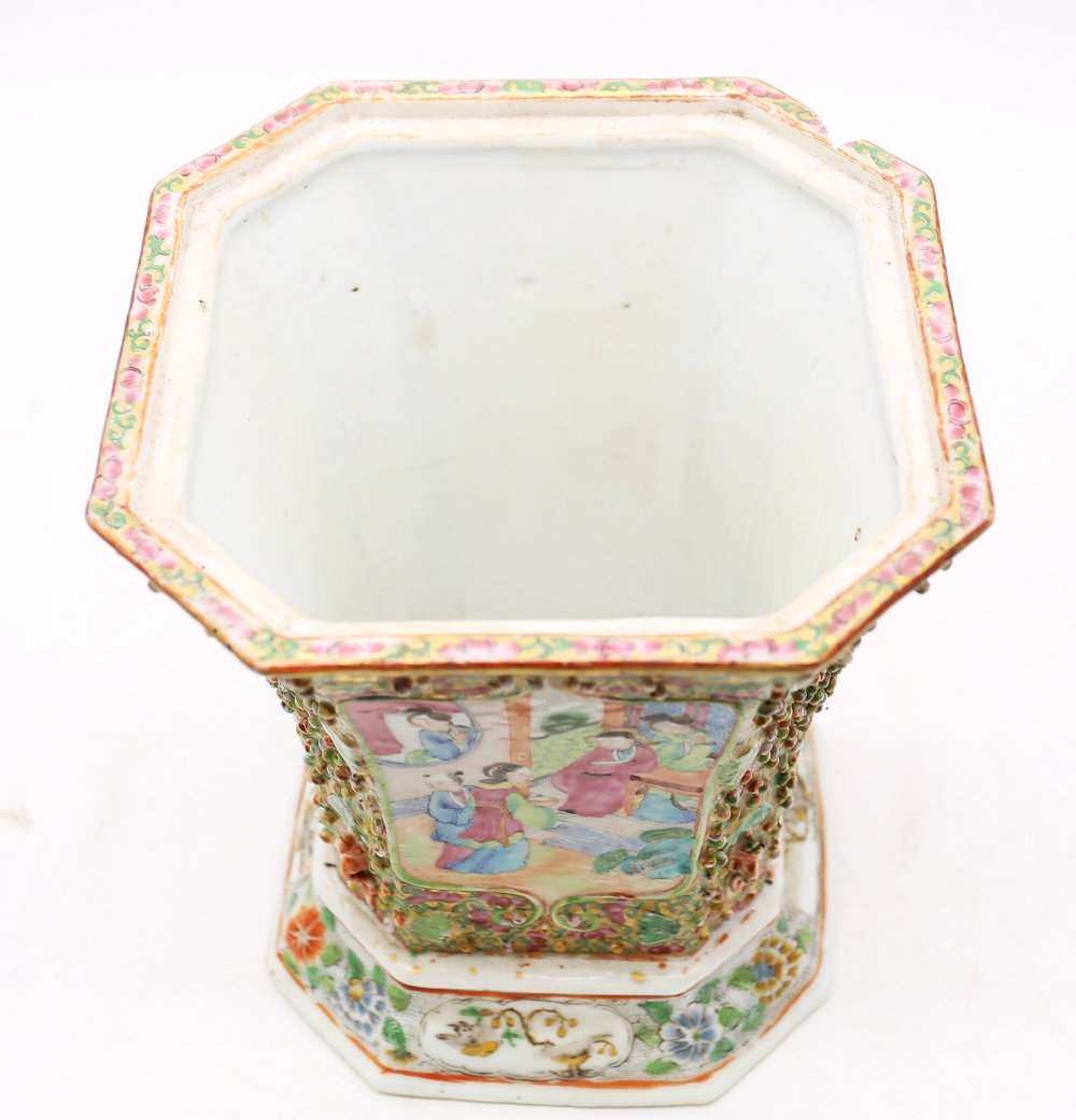 A late 19th century Chinese urn and cover, famille verte with figural and floral design. Unmarked, - Image 5 of 9