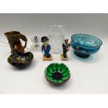 A mixed collection of ceramics and glass to include; a Royal Brierley 'Studio' iridescent glass