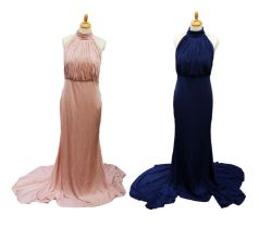 4 salmon pink Goddiva evening/prom/bridesmaid dresses, brand new with tags, 2 x size 12 and 2 x size