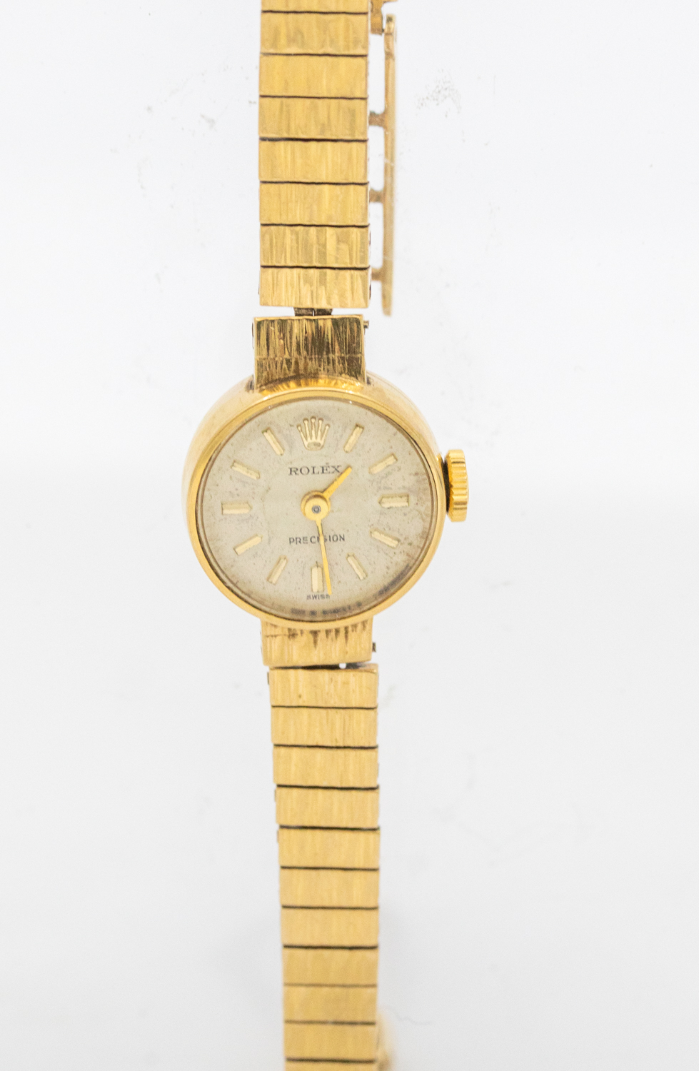 Rolex: a Ladies 9ct gold vintage Rolex wristwatch, comprising a round silvered signed dial with - Image 3 of 6
