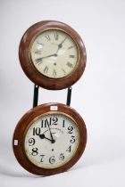 Two early to mid 20th Century 8 day round wall clocks.