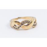 A cubic zirconia set 14ct gold ring a/f cut through, total gross weight approx 4.3gms