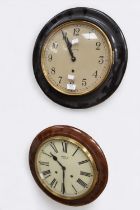 Two early to mid 20th Century round wall clocks.