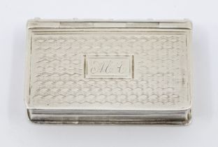 An early Victorian silver book shaped vinaigrette, pierced and engraved grille with central flower