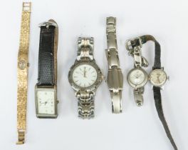 A collection of six various ladies and gents watches  Further information:    Note: regarding