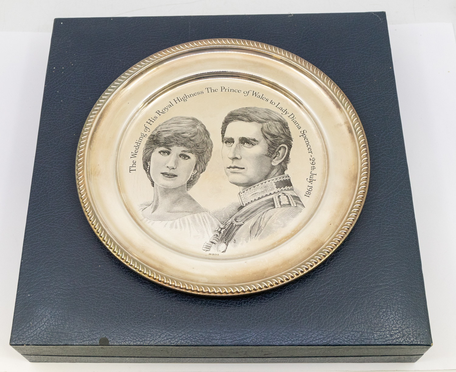 An Elizabeth II silver commemorative "The Royal Wedding Plate" commemorating Charles & Diana's'