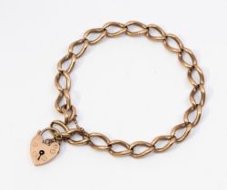 A 9ct rose gold curb bracelet, width approx 7mm, padlock clasp, length approx 19cm, weight approx