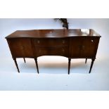 A reproduction George III sideboard along with a reproduction sofa table, both mahogany.
