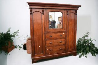A large Victorian glazed wardrobe in mahogany
