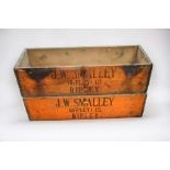 Two 20th century wooden Fyffes banana boxes bearing merchant details, wax treated. 91cm long x