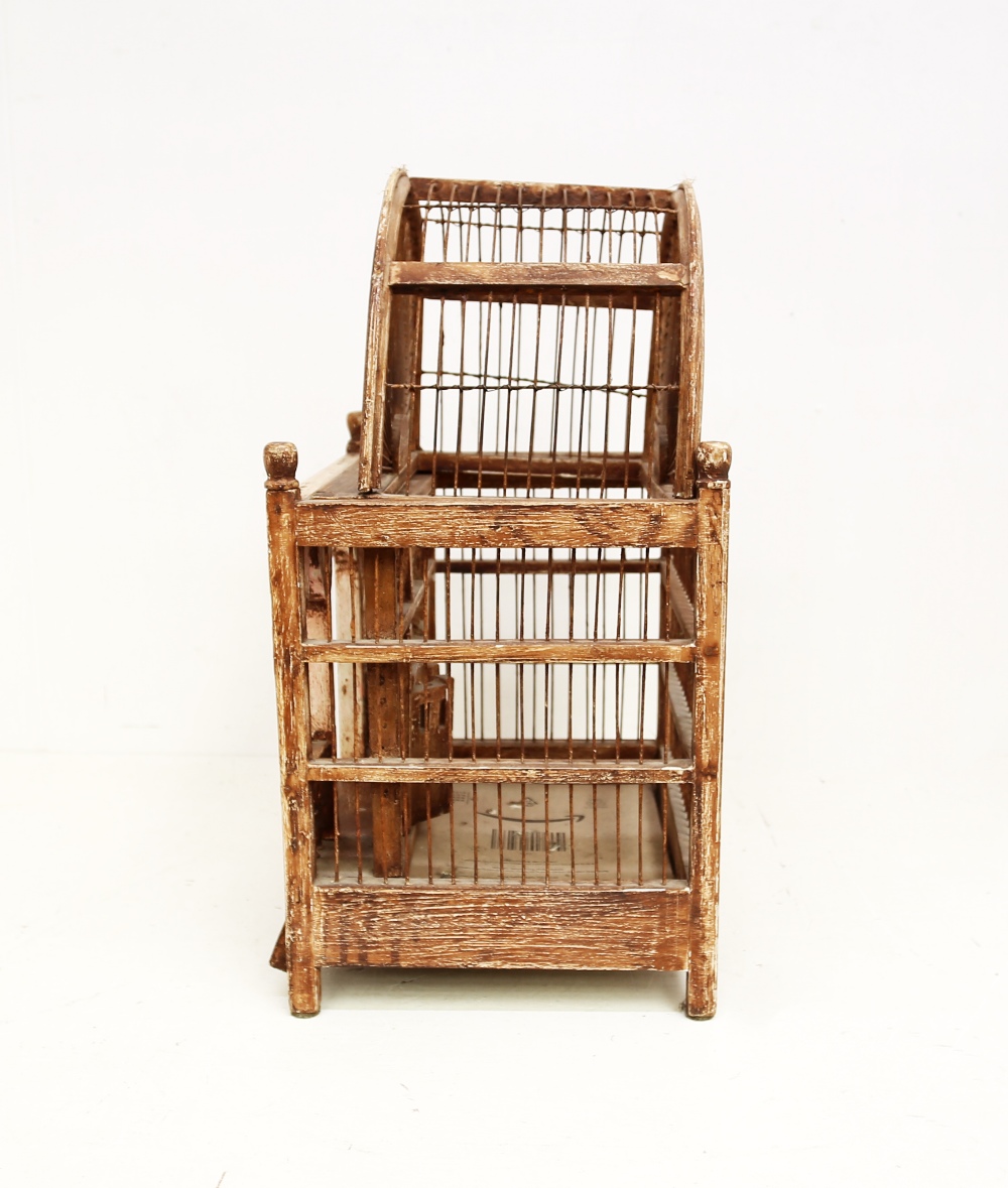 An early to mid 20th Century wooden French bird cage. - Image 2 of 5