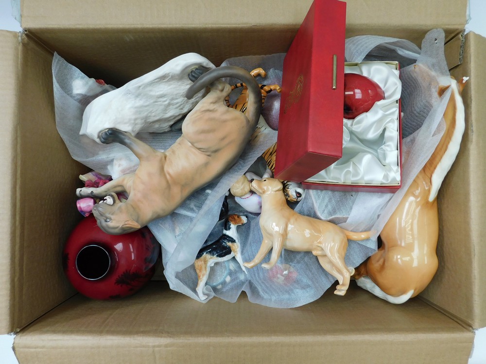 Royal Doulton and Beswick: a mixed collection to include: Mountain Lion, dogs, flambe, figurines, - Image 2 of 2