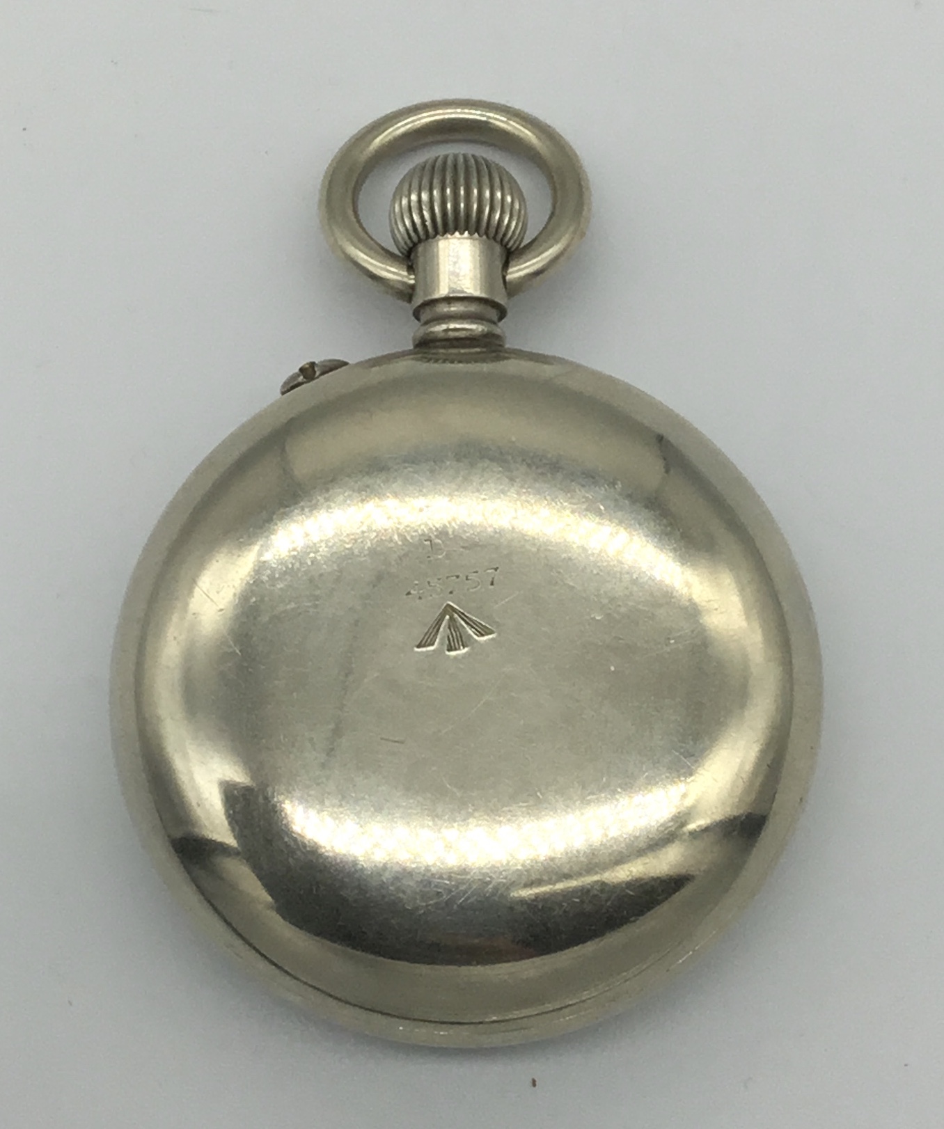A scarce WW1 era, military D series pocket watch by W.Ehrhardt. Nickel screw back case, marked - Image 4 of 5