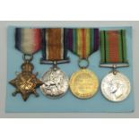 A WW1 / WW2 medal group awarded to 14395 Gunner Reginald Heth Newis of the Royal Marine Artillery.