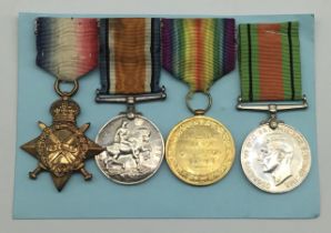 A WW1 / WW2 medal group awarded to 14395 Gunner Reginald Heth Newis of the Royal Marine Artillery.
