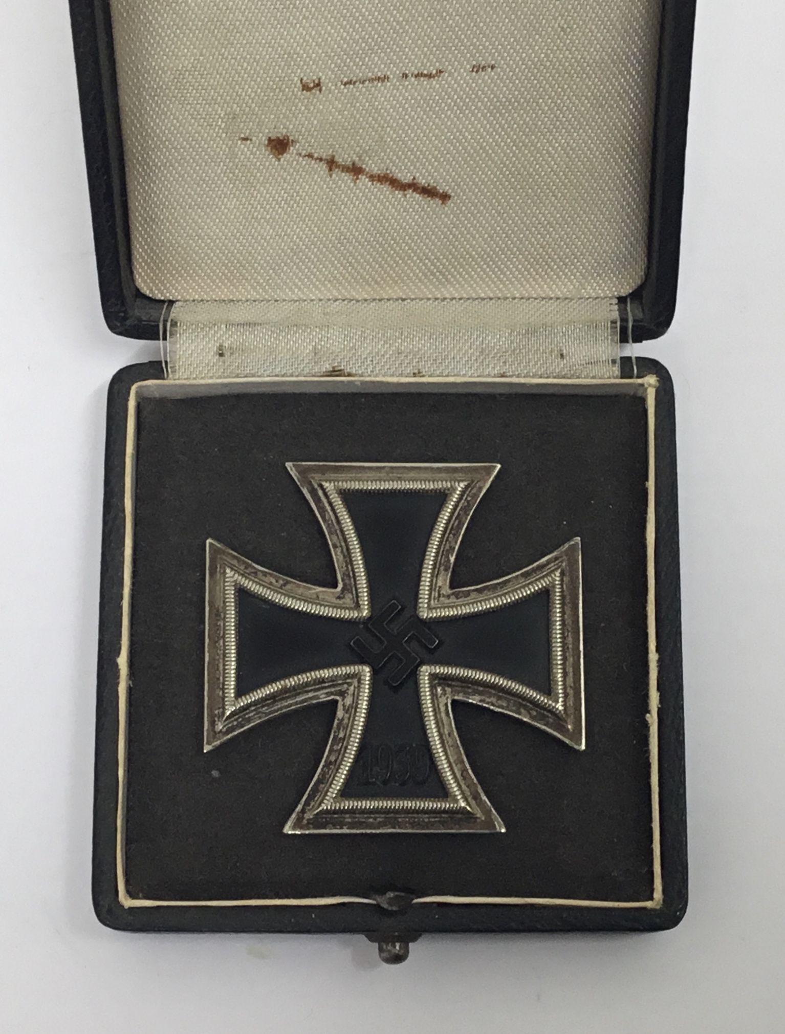 WW2 Iron Cross 1st class ‘EK1’ with case of issue, by Paul Meybauer. An unmarked example, but with - Image 2 of 7