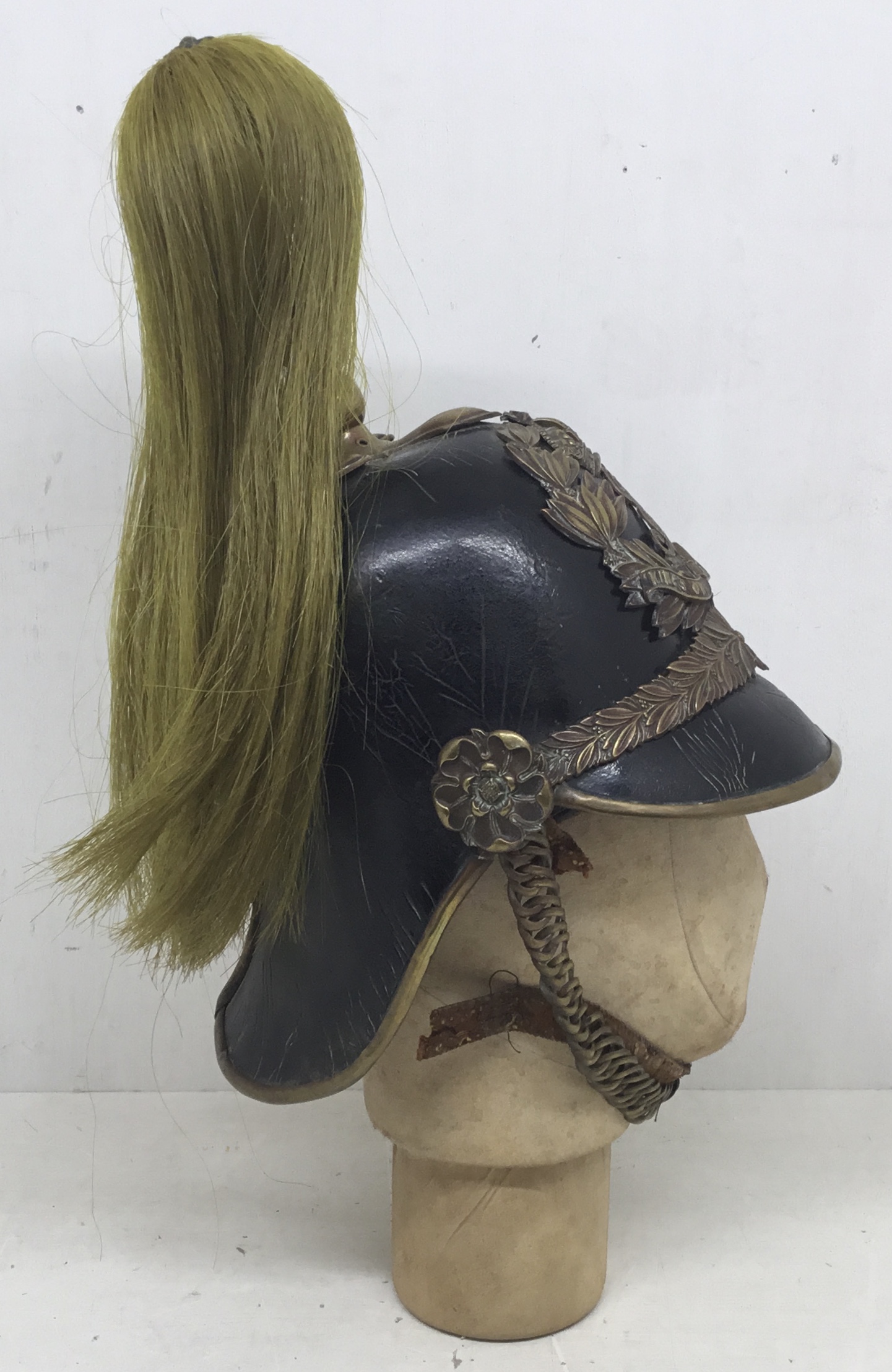 An early 20th century, Edwardian troopers helmet for the King’s Own Norfolk Imperial Yeomanry. - Image 5 of 12