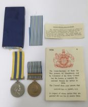 A Korea Medal, and United Nations Korea Medal awarded to Imjin River prisoner of war, and later