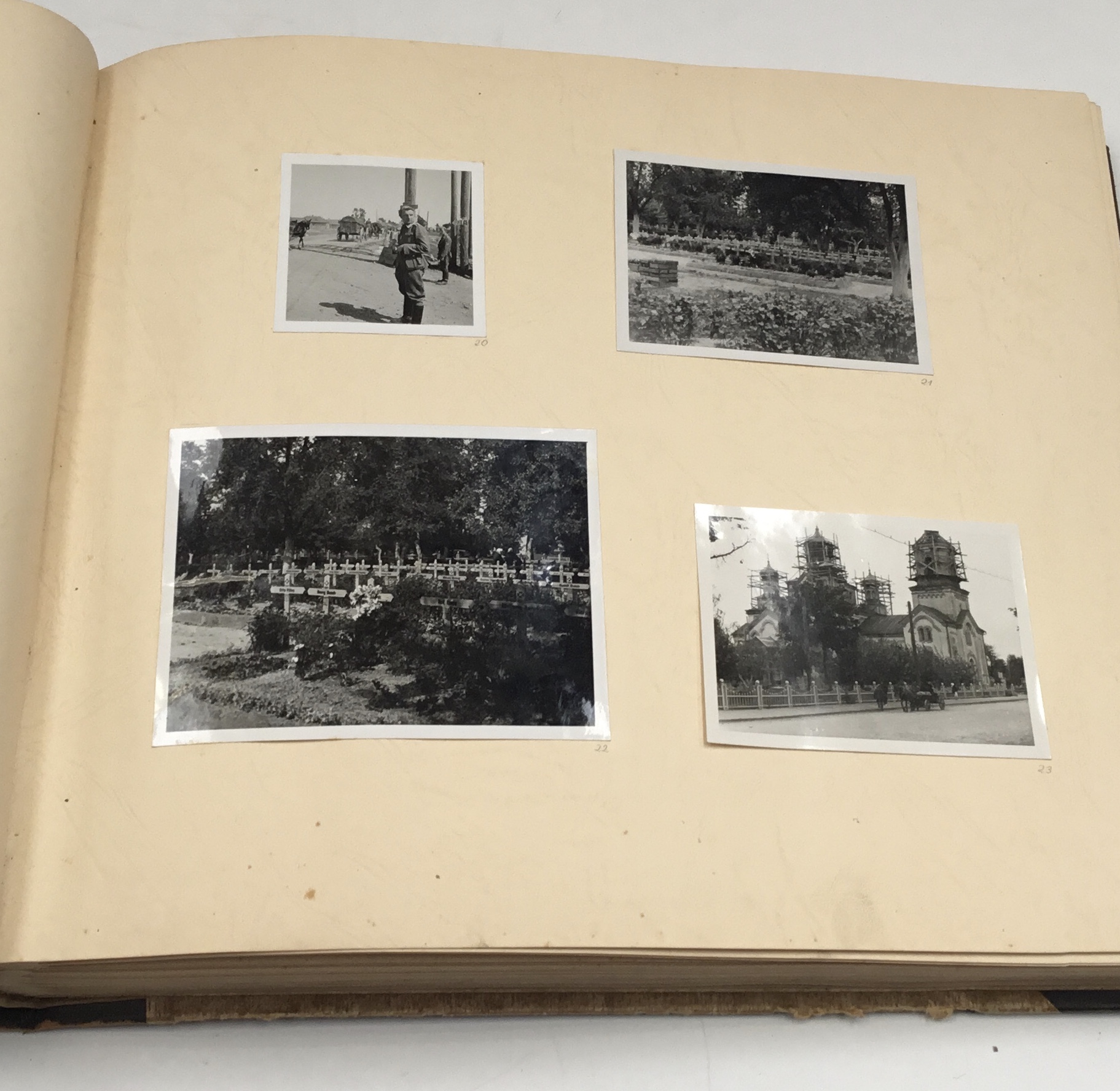 An interesting WW2 German photograph album, containing over 140 snapshot photographs taken by a - Image 9 of 10