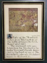 A very rare, and historically important 15th century fabric fragment, originally taken in the mid