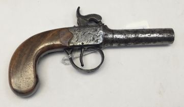 A mid-19th century screw barrel percussion boxlock pocket pistol in the Birmingham trade pattern.