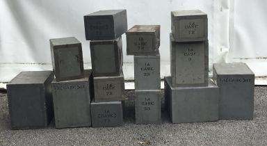 A quantity of vintage military used spacers, or ‘chocks’, used for securing heavy equipment for