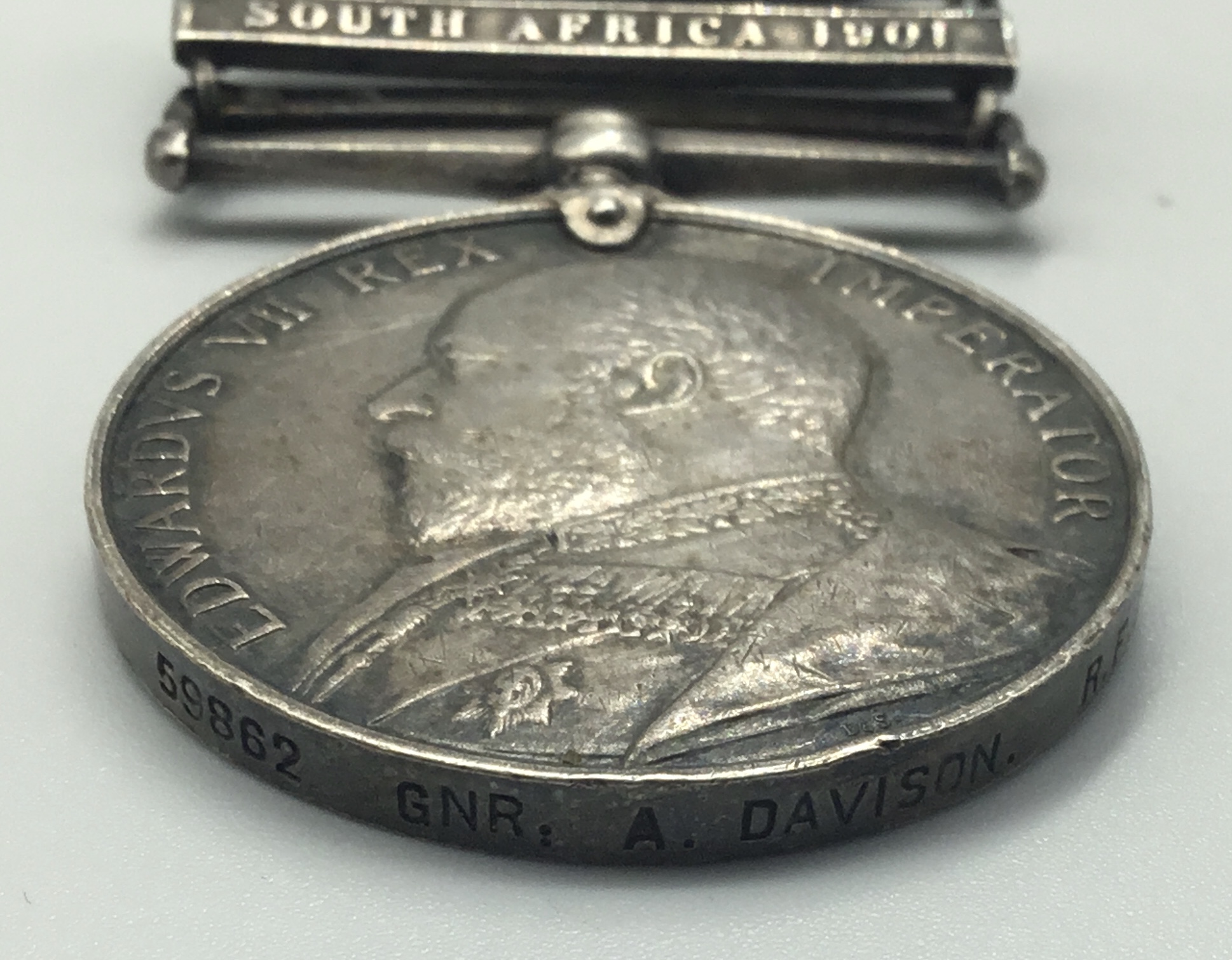 A Boer War medal pair, awarded to 59862 Gunner Arthur Davison of the 17th Battery,Royal Field - Image 4 of 4