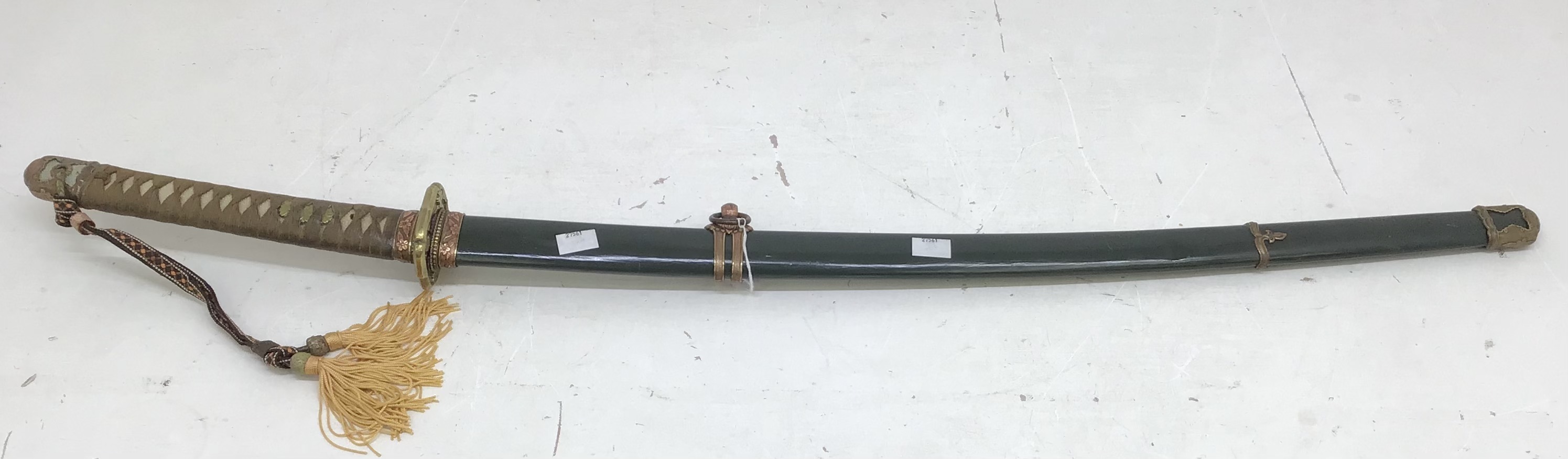 Japanese WW2 issued Katana Sword, signature to tang, scabbard and handle mounts have been cleaned at