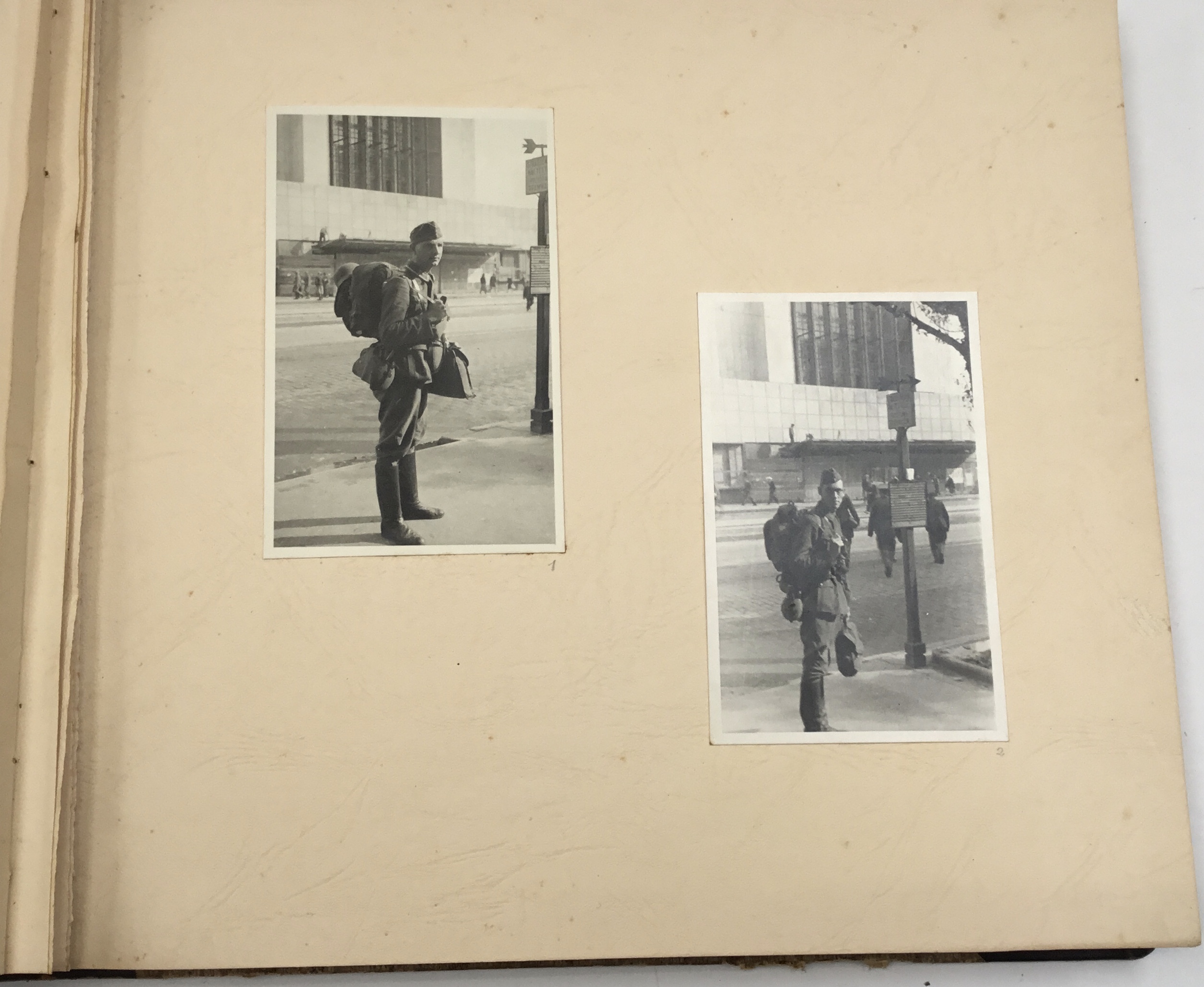 An interesting WW2 German photograph album, containing over 140 snapshot photographs taken by a - Image 5 of 10