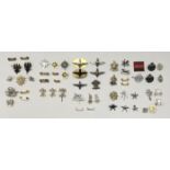 A large selection of mostly modern,  British military cap badges. Many with straybrite finish, a