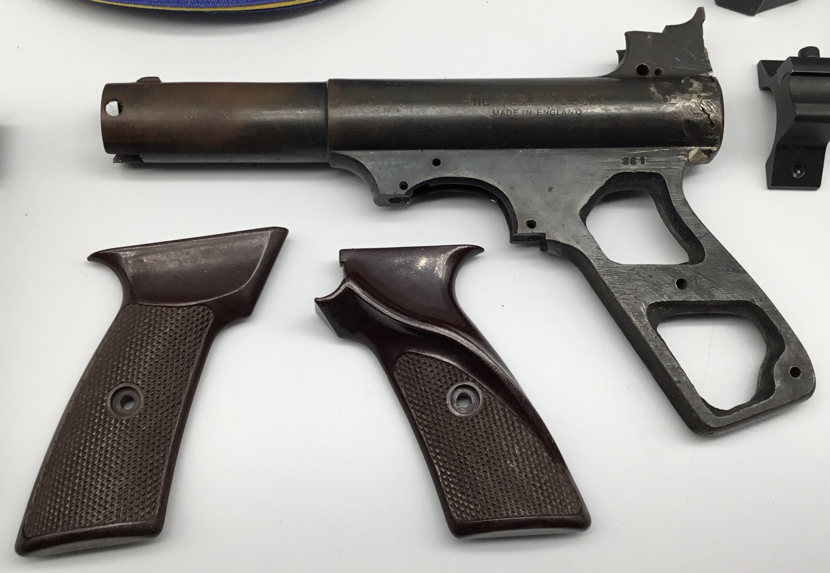 Collection of sights and other parts for Webley air pistols and rifles, plus a Webley baseball cap. - Image 3 of 8
